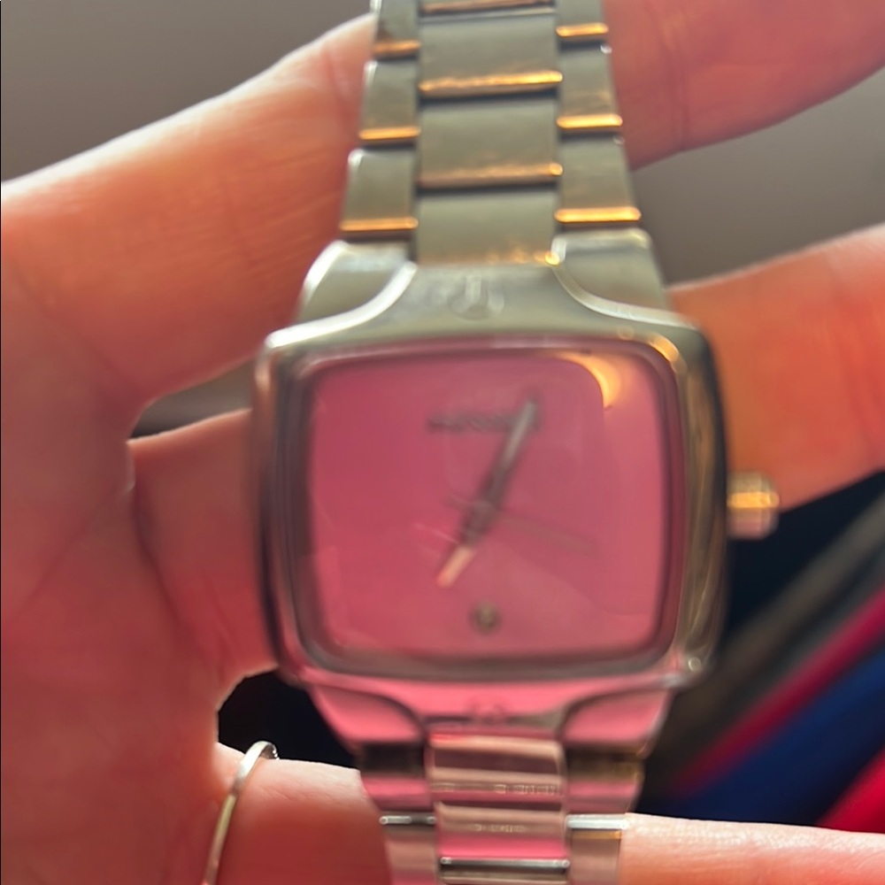 Nixon Silver Watch with Pink Dial